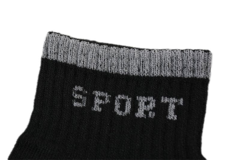 メンズソックス socks-m02-c07 ミドル丈　スニーカーソックス　スポーツソックス 男　メンズ靴下 黒　無地_画像6