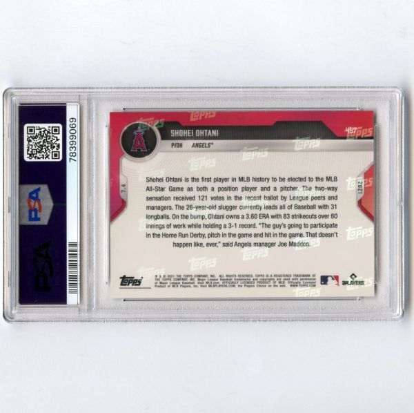 PSA10 GEM MINT 大谷翔平 2021 Topps Now #457 SHOHEI OHTANI PSA鑑定カード 二刀流_画像2