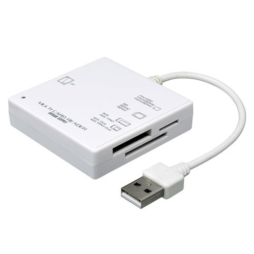 【5個セット】 サンワサプライ USB2.0 カードリーダー ホワイト ADR-ML23WNX5(l-4589453026851)