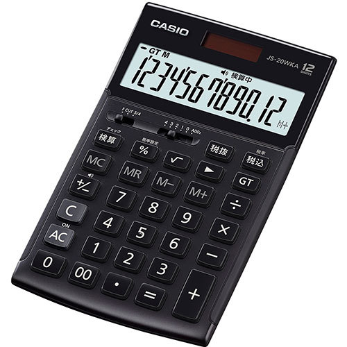カシオ計算機 CASIO 実務電卓(検算タイプ) ジャストタイプ12桁 ブラック JS-20WKA-BK-N(l-4549526613302)