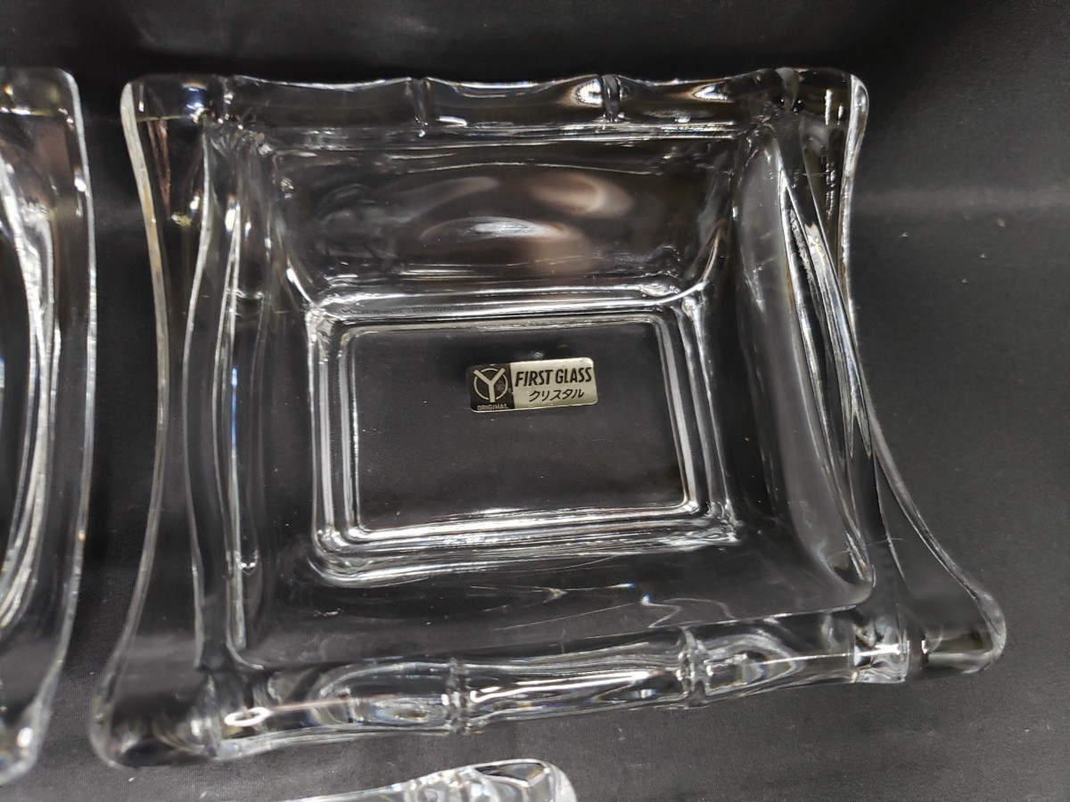 クリスタルガラス 器 竹 crystal 硝子 新品 未使用 バンブー 器 皿 食器_画像6