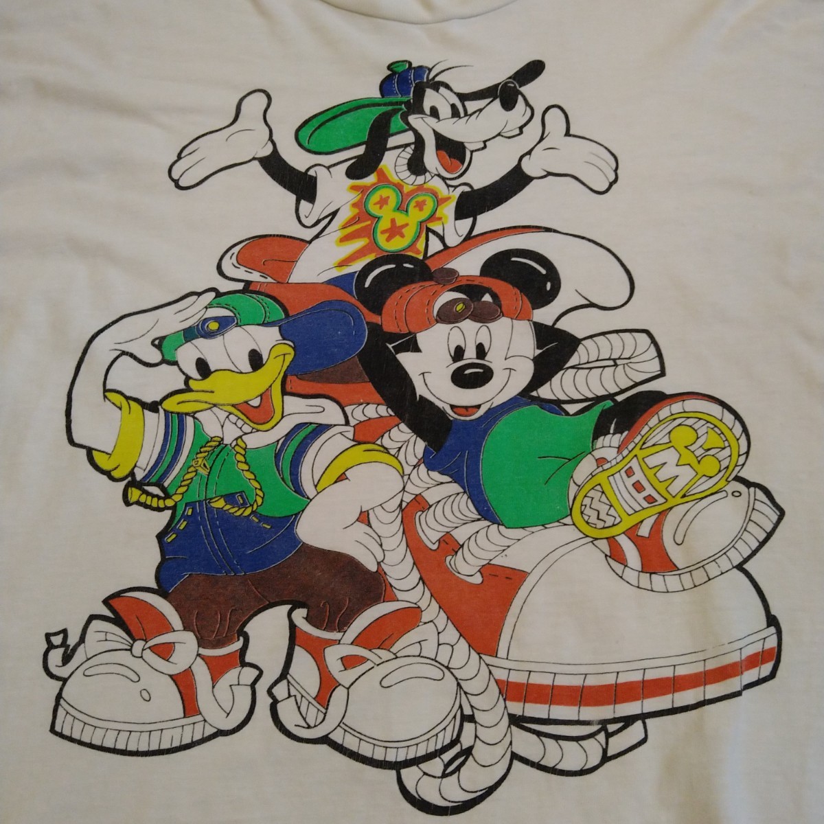 90s ディズニー ミッキー Tシャツ XL ミッキーマウス Disny 古着 ビンテージ vintage パロディ ヒップホップ HIPHOP _画像3