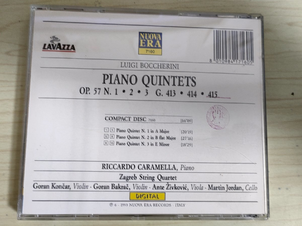 CD ルイージ・ボッケリーニ/LUIGI BOCCHERINI ピアノ五重奏曲/リッカルド・カラメラ(ピアノ)/ザグレブ弦楽四重奏団/クラシック/D325112_画像3