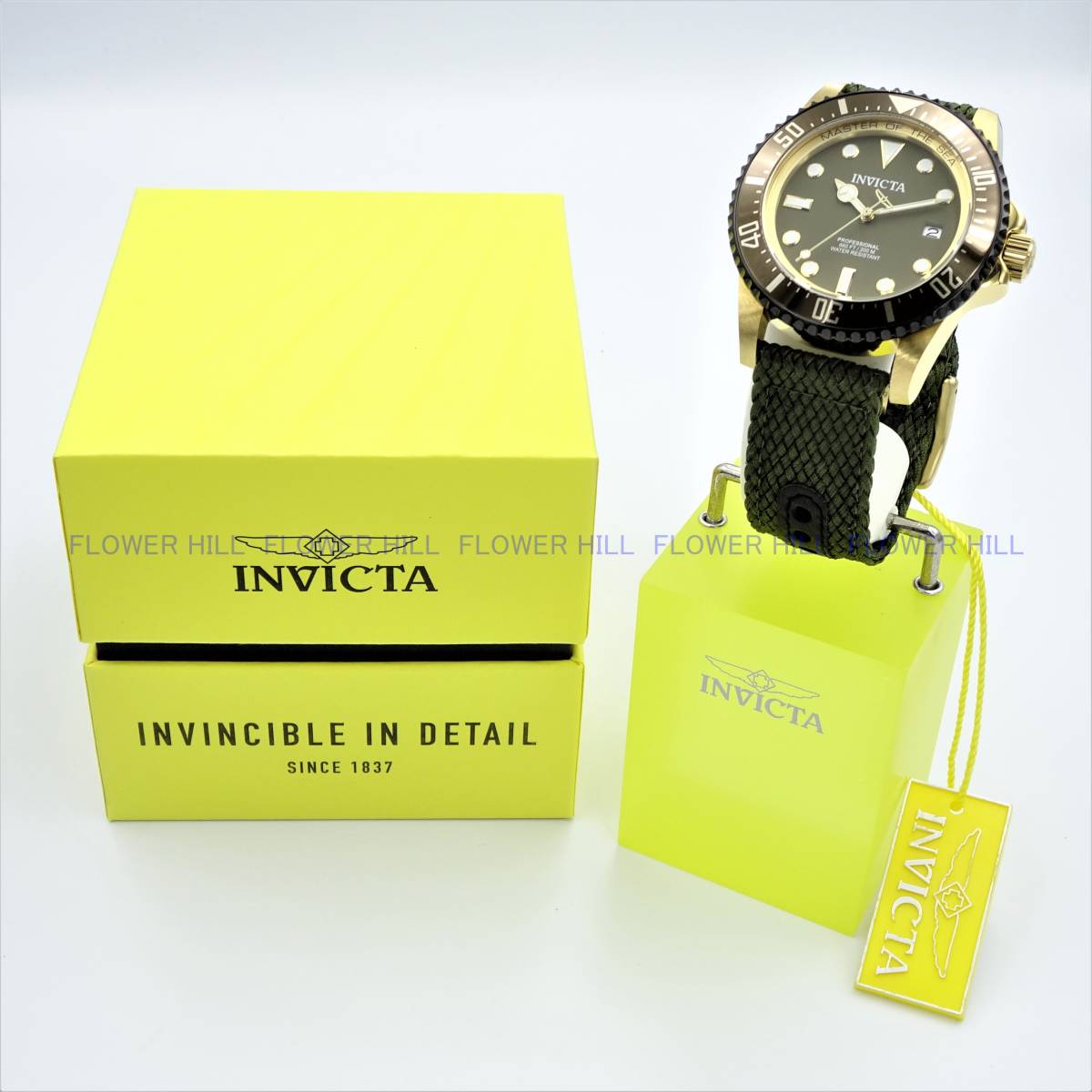 【新品・送料無料】インビクタ INVICTA 腕時計 メンズ 38240 プロダイバー PRO DIVER 自動巻き グリーン ファブリックバンド カレンダー