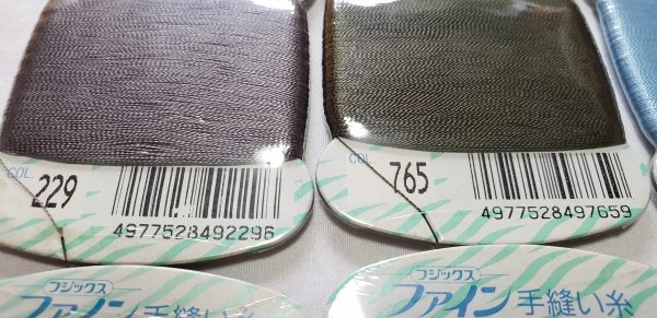 糸1150　ファイン手縫い糸　100ｍ　ポリエステル100％　10色10点　フジックス　未使用_画像2