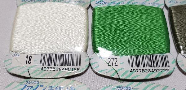 糸1166　ファイン手縫い糸　100ｍ　ポリエステル100％　10色10点　フジックス　未使用_画像2