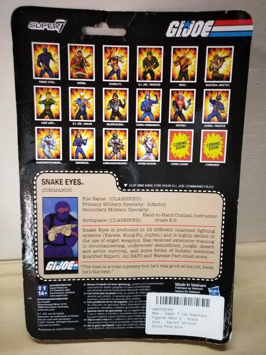230810)917) US version Super7 G.I. Joe Snake Eyes G.I. Joe Sune -k I Secret service 3.75 -inch unopened goods unused 
