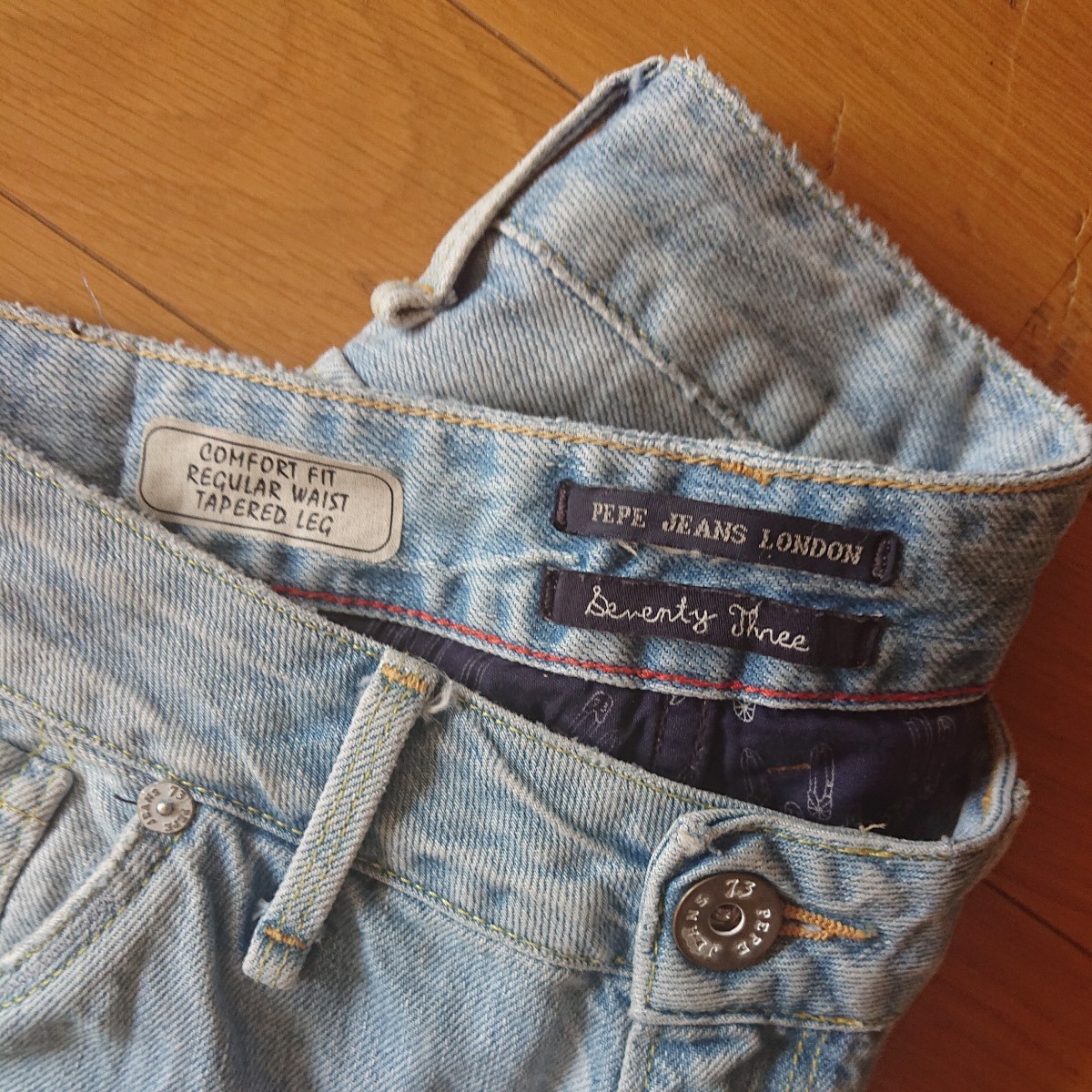 美品 最高級 極上 Pepe Jeans London ペペジーンズロンドン テーパードデニム ジーンズ メンズ クラッシュ加工 デニムパンツ_画像6