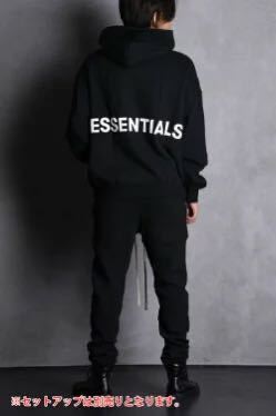 送料無料 新品 BOXY LOGO プルオーバー ブラックFOG ESSENTIALS