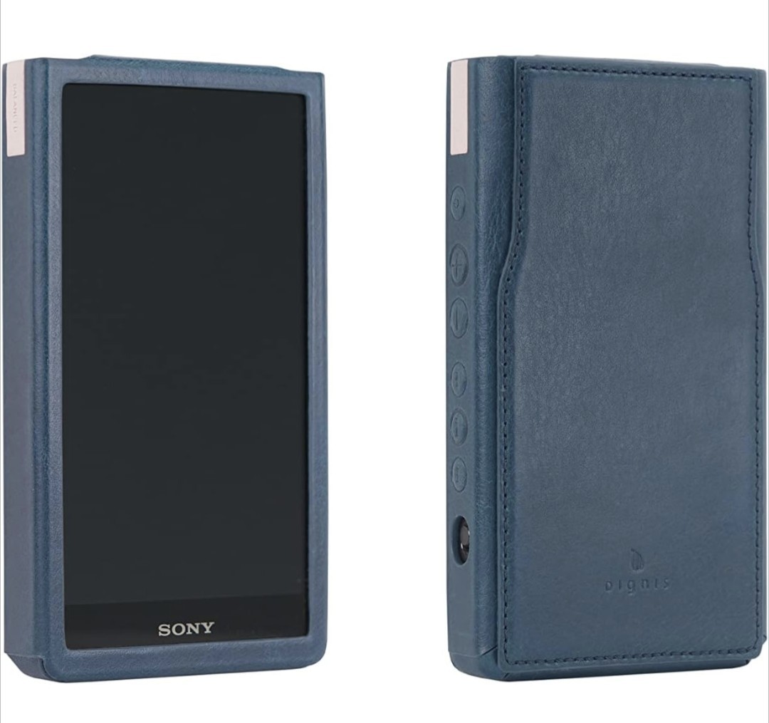 508h1422　『SONY NW-ZX707 デジタルオーディオプレーヤー 高級レザーケース (Navy)_画像1