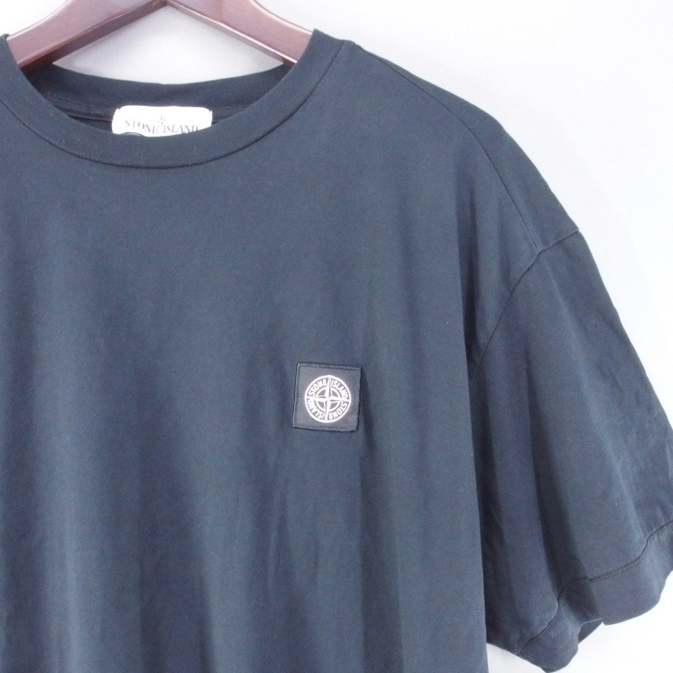 STONE ISLAND ストーンアイランド メンズ Tシャツ 半袖シャツ ブラック コットン100％ XLサイズ トルコ製_画像3