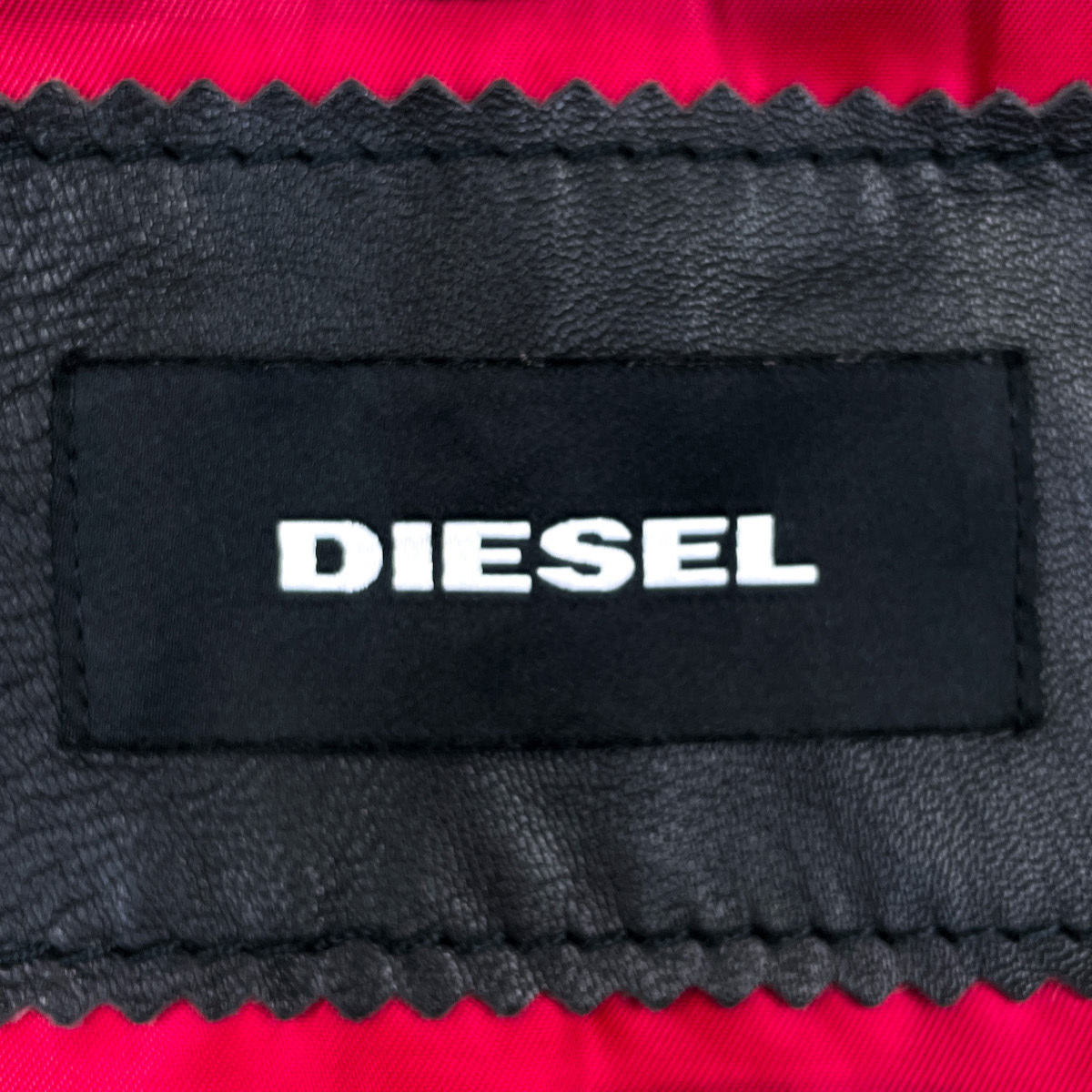 美品【DIESEL】定番かつ王道◎シープスキン (羊革) ラムレザーシングルライダース ジャケット 黒/ブラック M〜L相当 ディーゼル_画像8