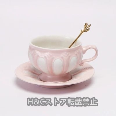  teapot tea cup saucer ro here manner Western-style tableware tea utensils 2 customer set spoon attaching interior present pink 