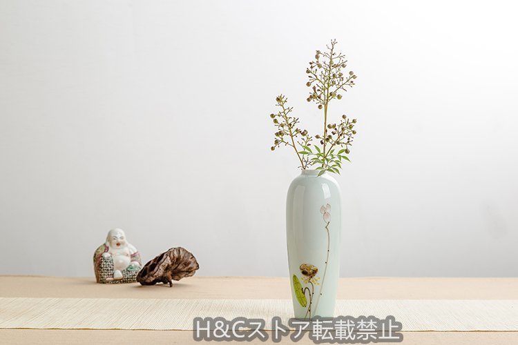 景徳鎮　花瓶　手描き　3点セット　シンプル 磁器　置物　装飾_画像6
