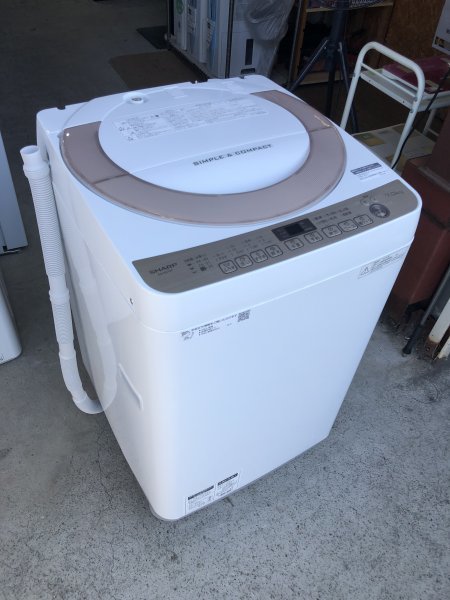 【洗濯槽分解洗浄済み】SHARP シャープ 2018年 ES-KS70T 7.0kg 全自動洗濯機