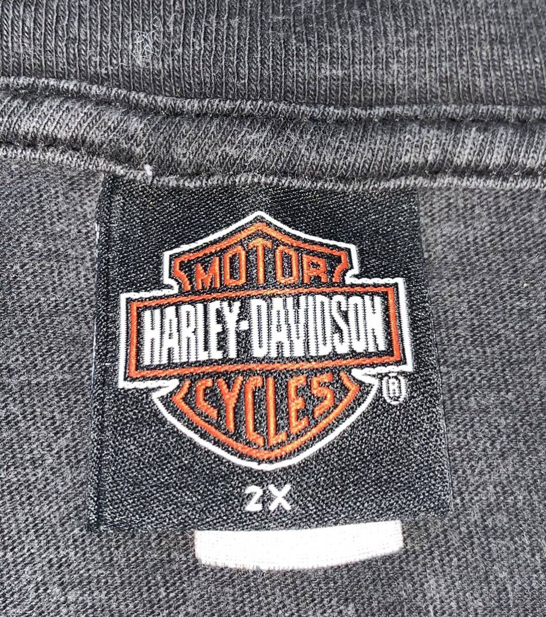 Harley Davidson Lightning Eagle ビンテージ Tシャツ 2XL ハーレーダビッドソン ライトニング サンダー イナヅマ 稲妻 雷 イーグル 鷲 黒