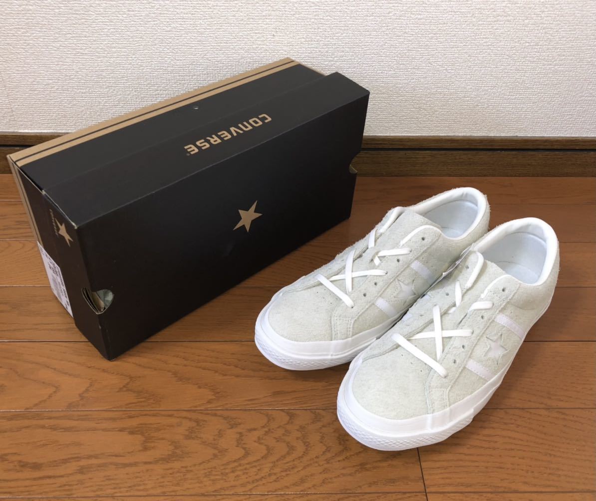 新品 CONVERSE STAR&BARS SUEDE MN 1CL085 US9.5 28cm コンバース スター＆バーズ スエード ホワイト 白 ジャックスター ワンスター_画像1