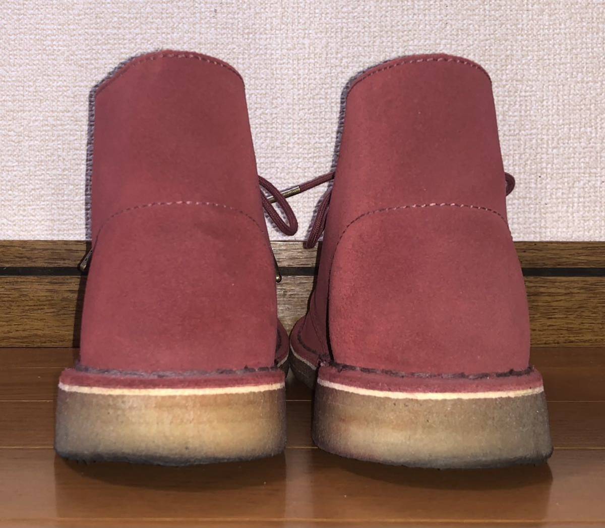 Clarks クラークス スエード デザートブーツ ワインレッド エンジ UK4.5 US7 23.5cm Charles F. Stead チャールズ F ステッド スウェード_画像4