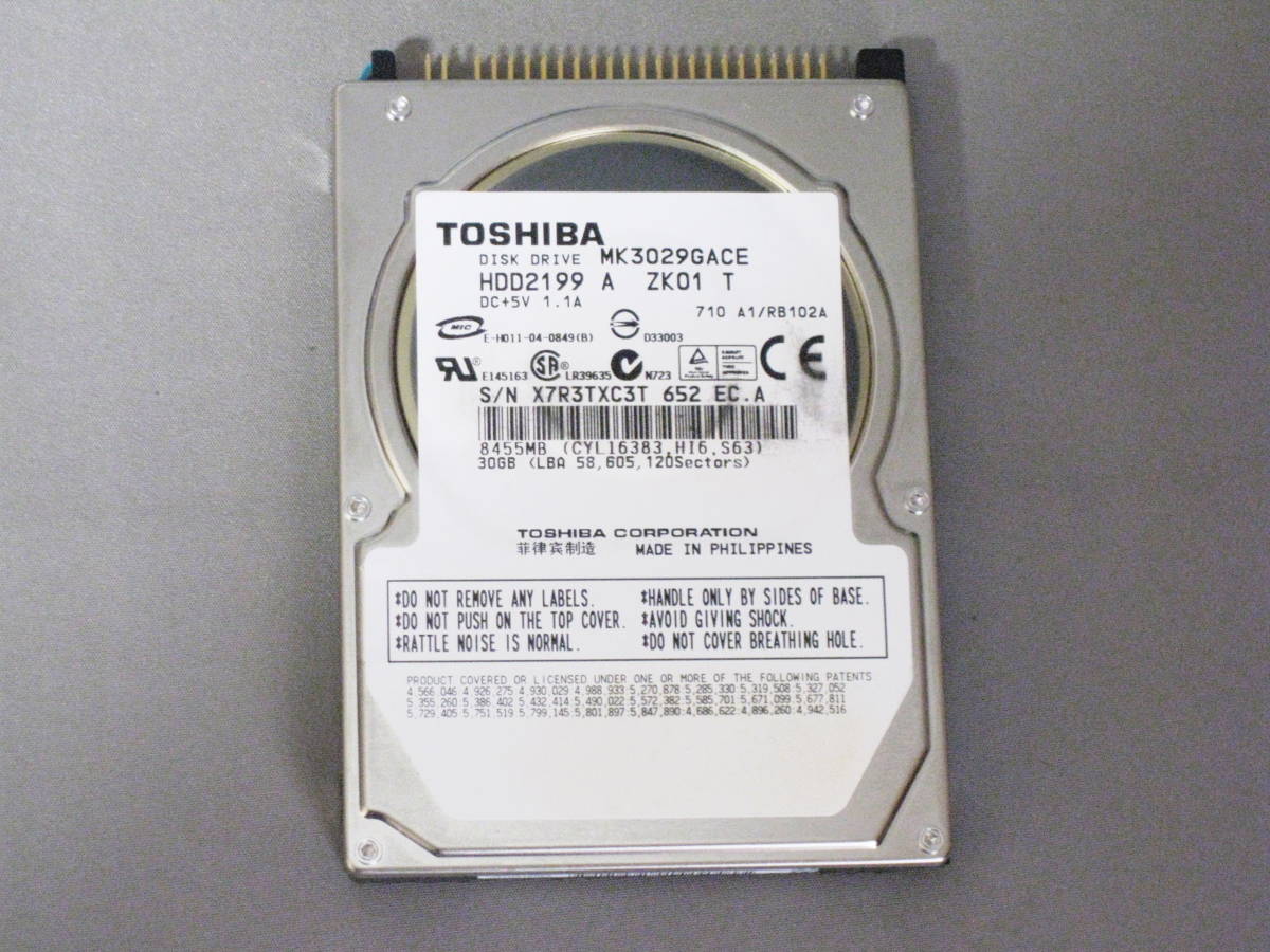 ○○○ TOSHIBA製2.5インチ30GB 内蔵HDD MK30 | JChere雅虎拍卖代购