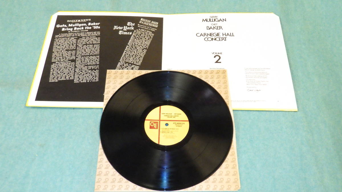 【LP】GERRY MULLIGAN　　CHET BAKER　　CARNEGIE HALL CONCERT　　VOLUME 2_画像2