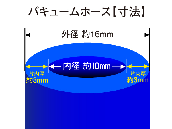 【シリコンホース】バキューム ホース 内径 10Φ 長さ1m(1000mm) 青色 ロゴマーク無し 耐熱 バキュームホース 汎用品_画像3