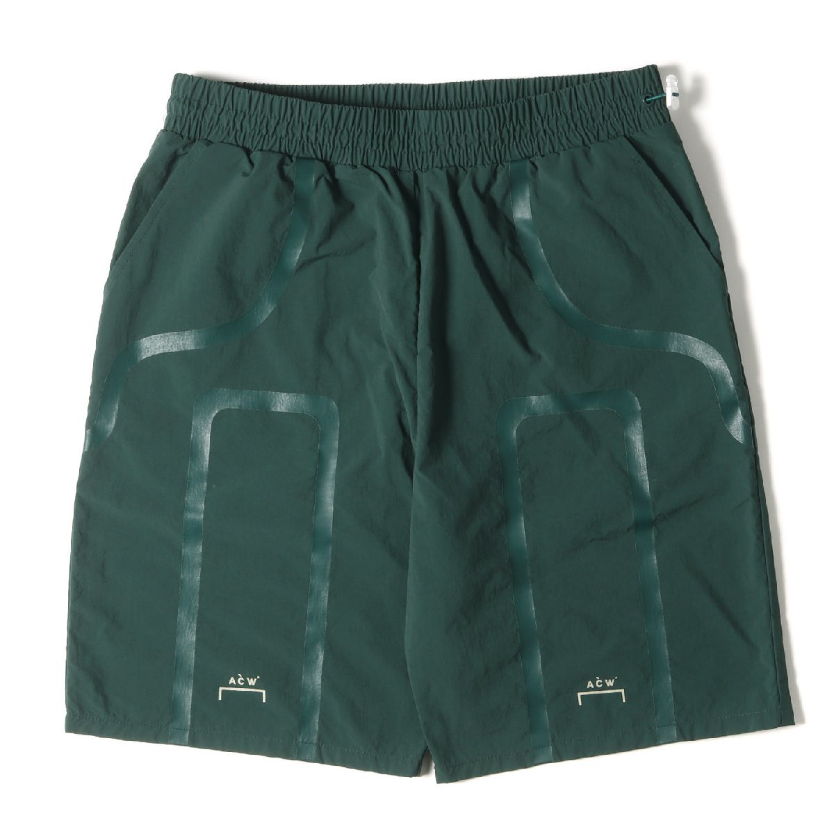 A-COLD-WALL ア コールド ウォール 20SS ナイロン トラック ショーツ BRACKET TAPED TRACK SHORTS グリーン ショートパンツの画像1