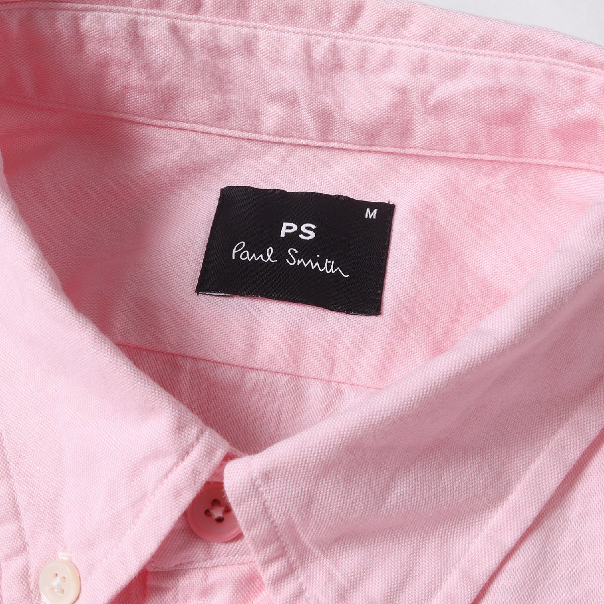 Paul Smith ポールスミス シャツ サイズ:M ワンポイント シマウマ ワッペン 刺繍 ボタンダウン オックスフォード 半袖 シャツ PS ピンク_画像3