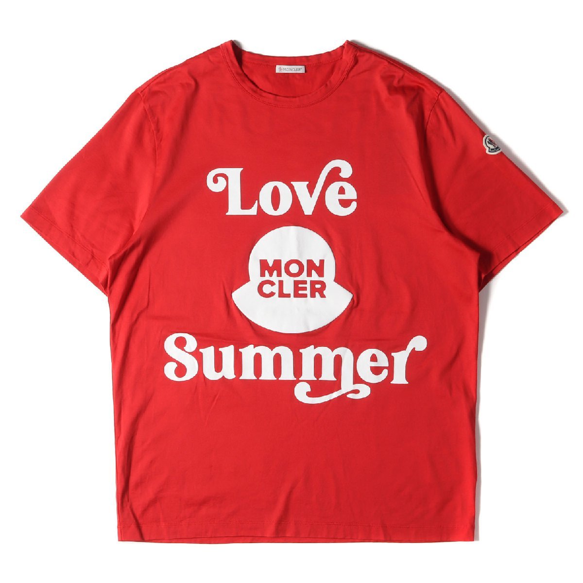 Футболка Moncler Moncler Размер: L 21SS Love Summer Logo Icon Crew Sect Sect Fort Fort Maglia Футболка красная