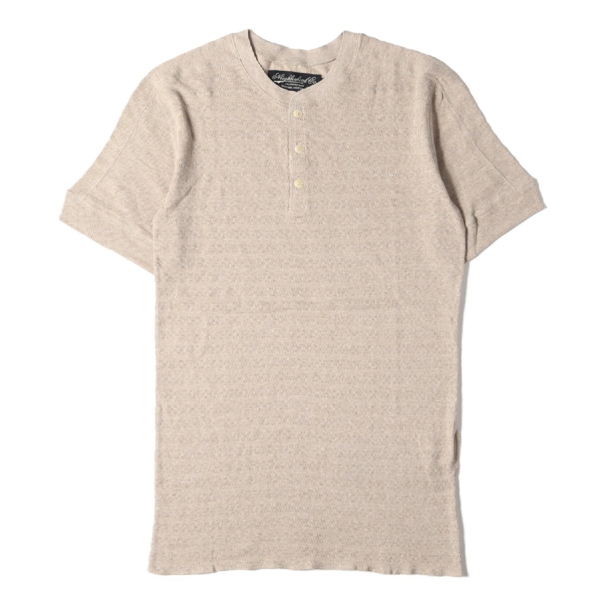 新品 NEIGHBORHOOD ネイバーフッド Tシャツ サイズ:XL ヘンリーネック サーマル 半袖 Tシャツ H-WAFFLE / C-HENLEY．SS 17SS ベージュ