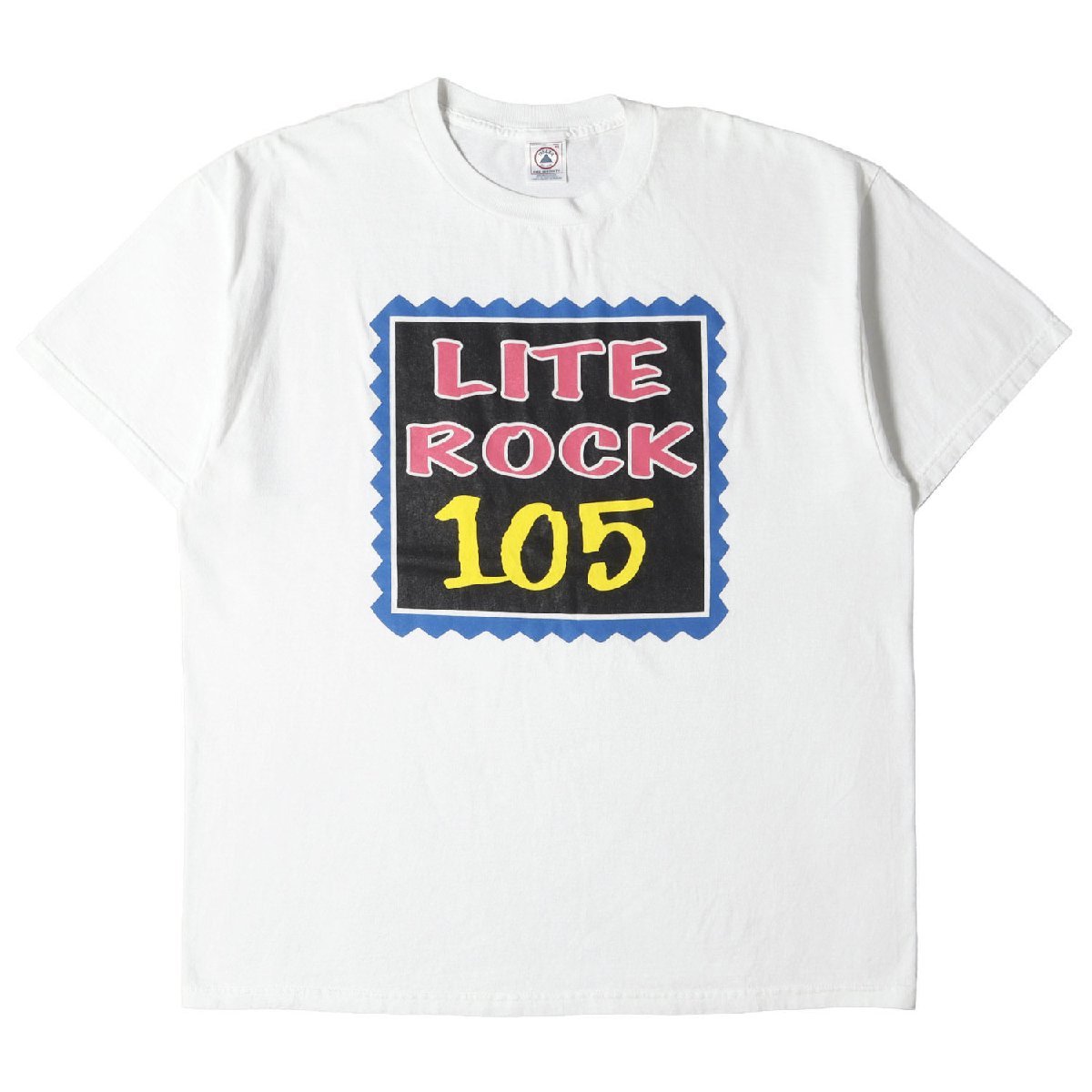 90s LITE ROCK 105 プリント クルーネック 半袖 Tシャツ 90年代 USA製 DELTA デルタ ホワイト 白 XL 90s - 00s ヴィンテージ古着 Vintage_画像1