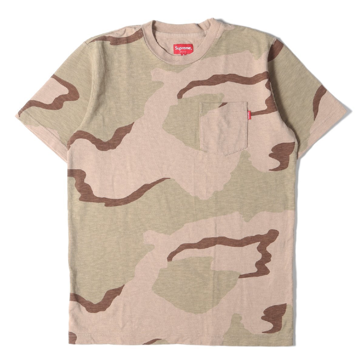 Supreme シュプリーム Tシャツ サイズ:S デザートカモ柄 ポケット ヘビー クルーネック 半袖 TシャツS/S Pocket Tee 16SS 迷彩 ブランド