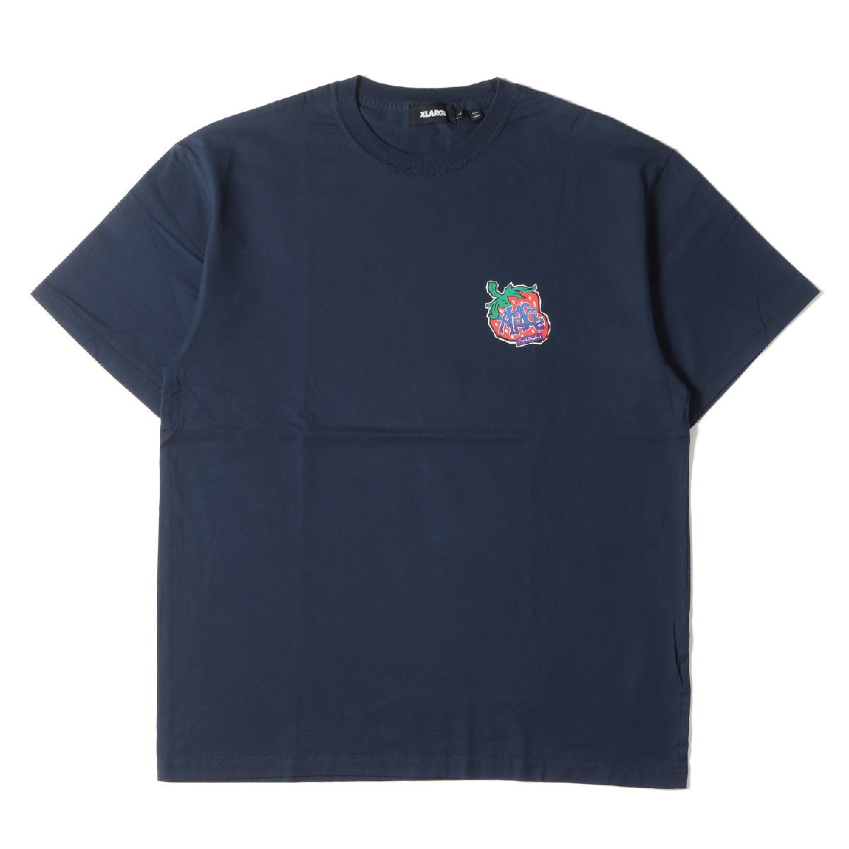 X-LARGE エクストララージ Tシャツ サイズ:L 22AW ストロベリー グラフィック プリント 半袖 FRESH PRODUCE S/S TEE ネイビー 紺_画像2