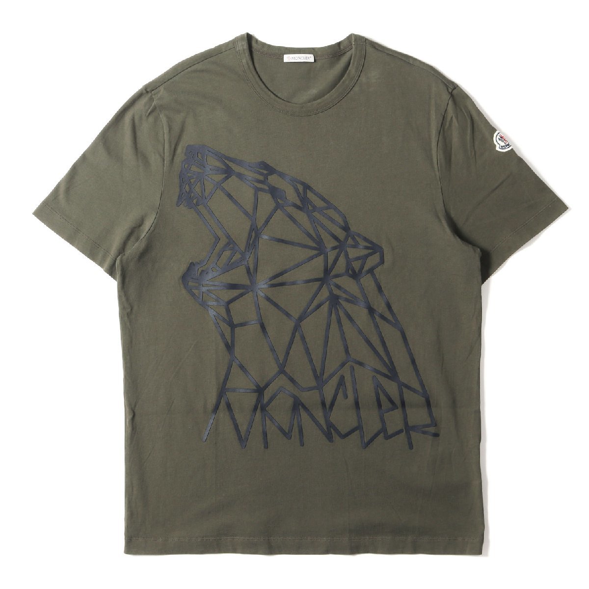 MONCLER モンクレール Tシャツ サイズ:L 21AW ラバー ポーラーベア クルーネック 半袖 Tシャツ MAGLIA T-SHIRT G20918C00002 8390T カーキ