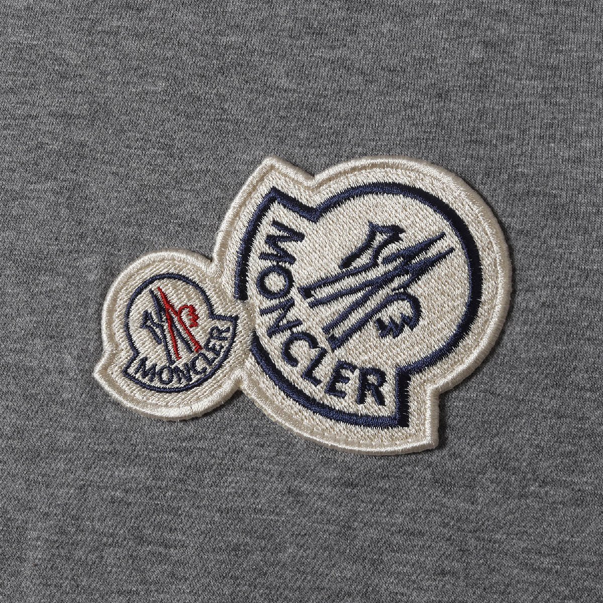 美品 MONCLER モンクレール Tシャツ サイズ:S 20AW ダブル アイコン ワッペン クルーネック 半袖 Tシャツ MAGLIA T-SHIRT グレー ブランド_画像4