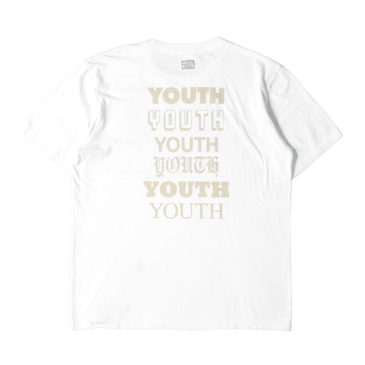 新品 TANGTANG タンタン Tシャツ サイズ:L YOUTH ロゴ クルーネック 半袖 Tシャツ YOUTH T ホワイト 白 トップス カットソー コットン_画像1