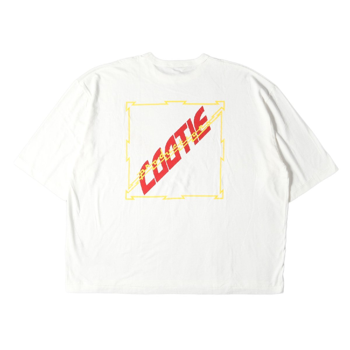 COOTIE クーティー Tシャツ サイズ:L 21SS パロディー ロゴ オーバーサイズ クルーネック 半袖 Tシャツ Print Oversized S/S Tee ホワイト