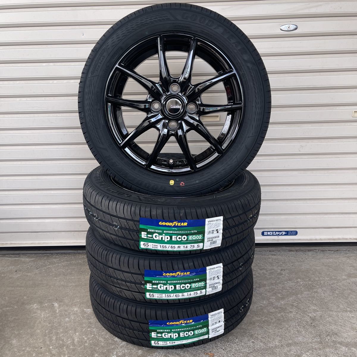 G-ＳＰＥＥＤ　G02◆155/65R14◆グッドイヤーEG02◆新品4本セット◆軽自動車　ラパン　スペーシアギア N-BOX タント ウェイクムーヴ_画像1