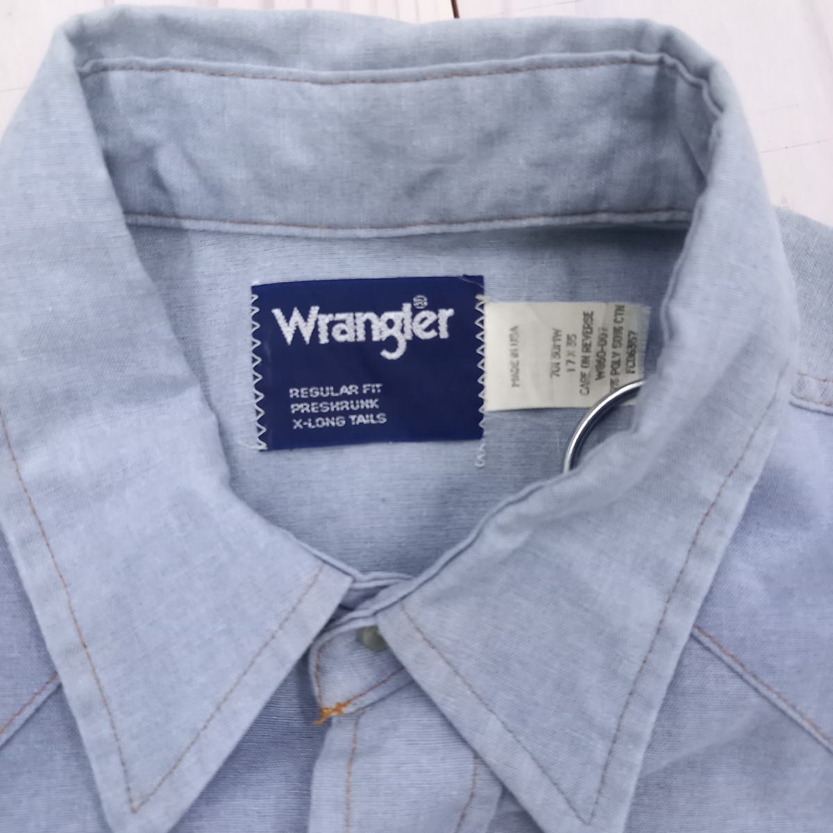 80s 90s Wrangler ラングラー シャンブレーシャツ 半袖シャツ XL