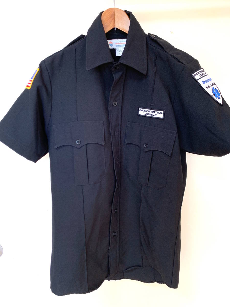 アメリカ救急隊 ボーモント　制服 半袖シャツ フルパッチ付き ネイビー S_画像1