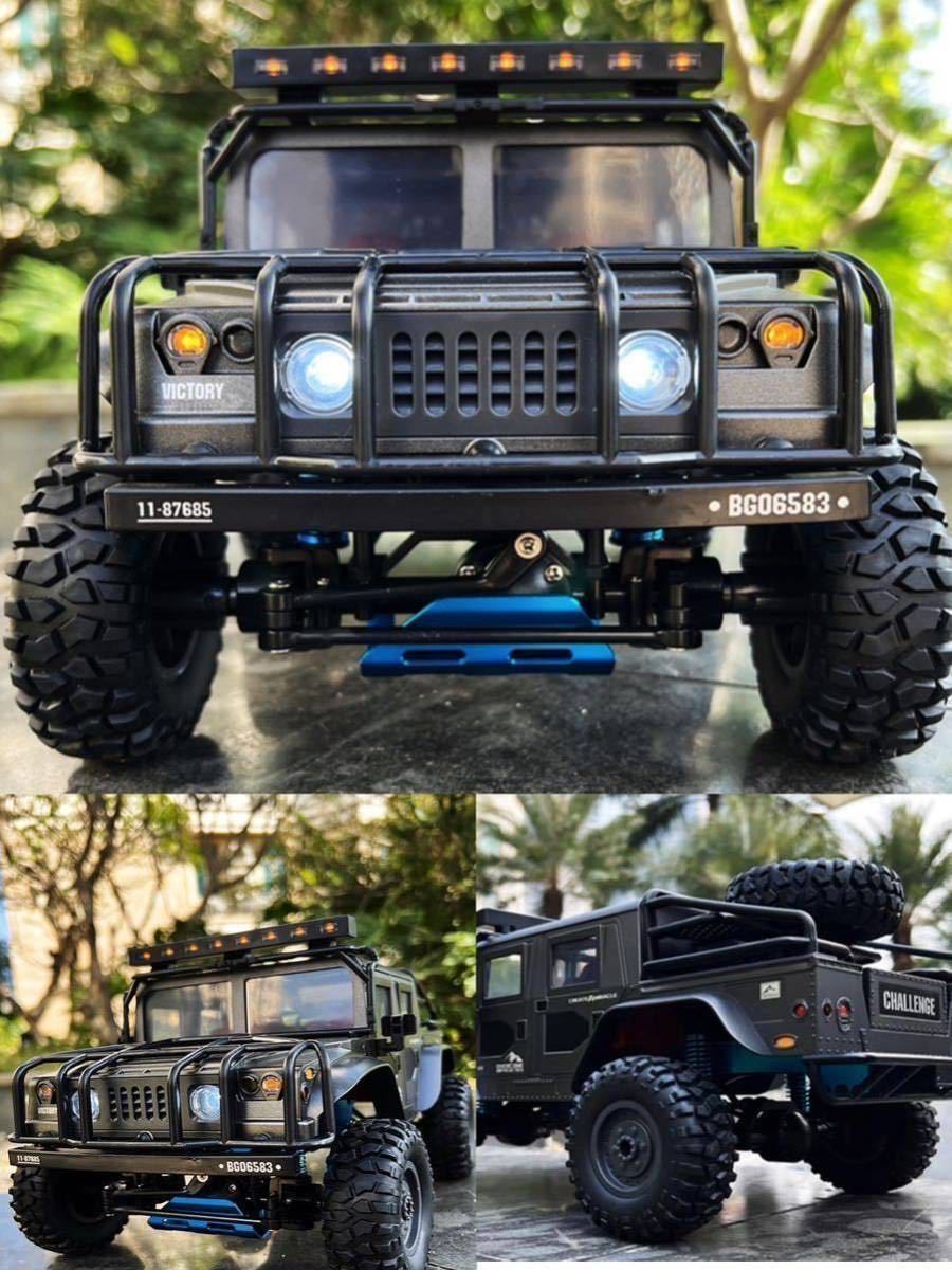 バッテリー2本 JJRC Q121 RCカー ラジコン トラック 1/12 メタル 4WD オフロード ジープ クローラー ミリタリー アーミー ハマー H1 HURTLE