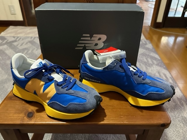 26.0 NewBalance MS327CLB スエード色褪せ 青×黄 NB スニーカー メンズスニーカー ニューバランス メンズシューズ 送料無料 新品未使用品_画像3