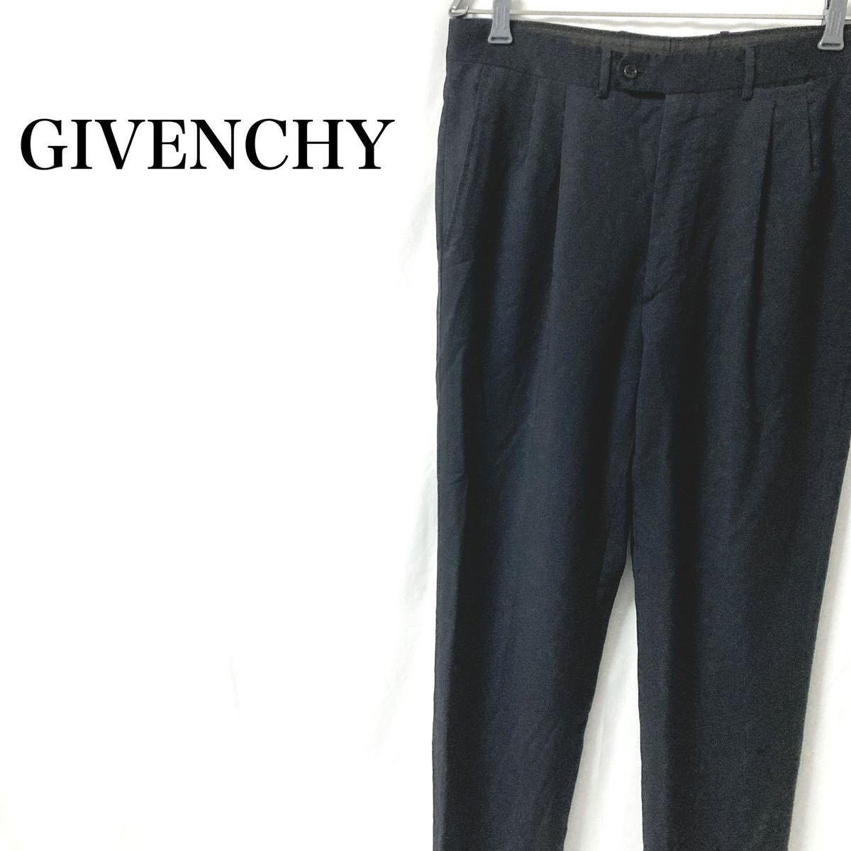 GIVENCHY シンプル ゆったりサイズ スラックスパンツ ジバンシー ブラック XL 高級 別注タグ _画像1