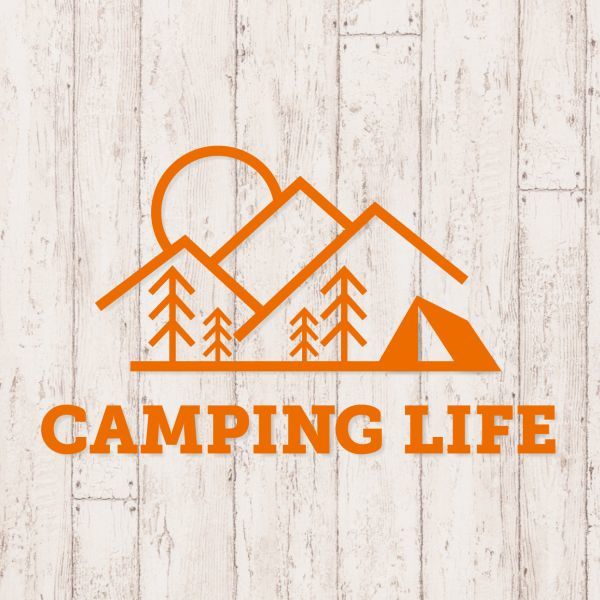 送料無料◆CAMPING LIFE キャンピングライフ カッティングステッカー◆ホワイト｜15×9cm｜ 超防水 UVカット 屋外使用可【C050】_画像8