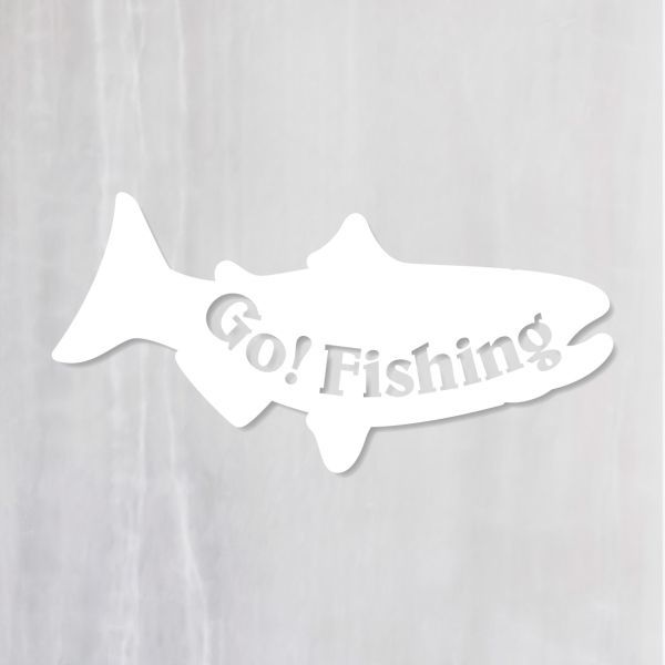 送料無料◆Go!Fishing ゴー!フィッシング カッティングステッカー◆ブラック｜20×10cm｜超防水 UVカット 屋外使用可【C044】_画像5