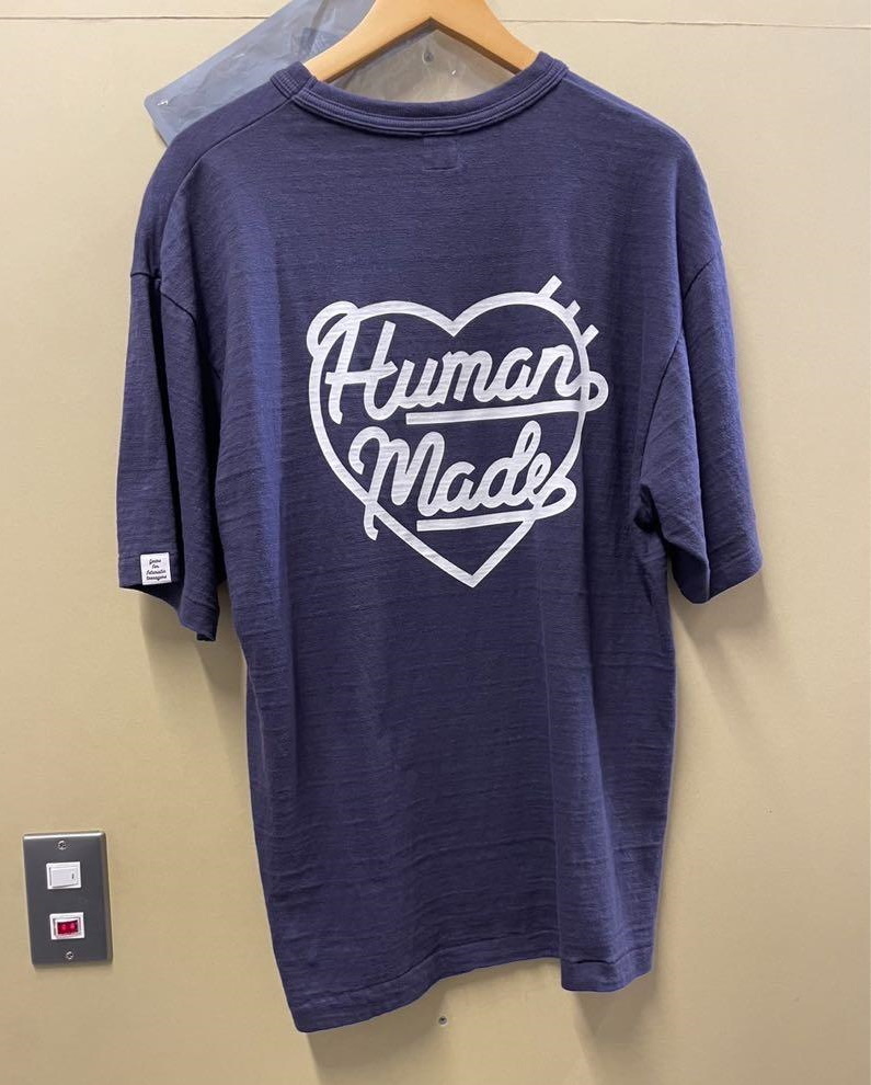 2022人気の 2023SS Human ネイビー Tee Tシャツ バッジ ハート ヒューマンメイド 新品 XLサイズ Navy T-shirt Badge Heart Made 文字、ロゴ