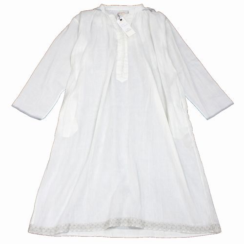 高い品質 BUNON ホワイト×グレー F フードギャザードレス Dress Gather Hood 23SS ブノン Mサイズ