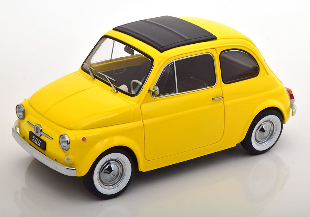 【超ポイント祭?期間限定】 KKスケール　KKDC120034　Fiat 500F 1968 yellow　※1/12スケール 乗用車