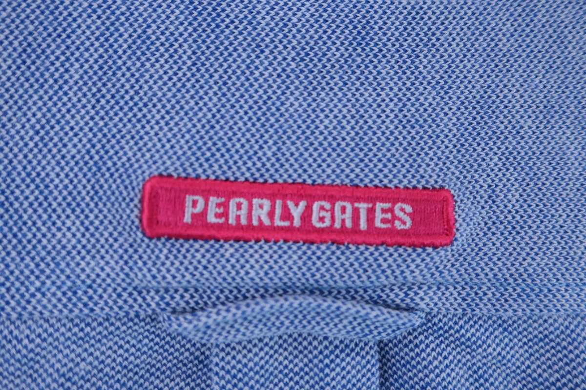 【美品】PEARLY GATES(パーリーゲイツ) 長袖ポロシャツ 青系 レディース 0 055-6261802 ゴルフウェア 2307-0144 中古_画像5