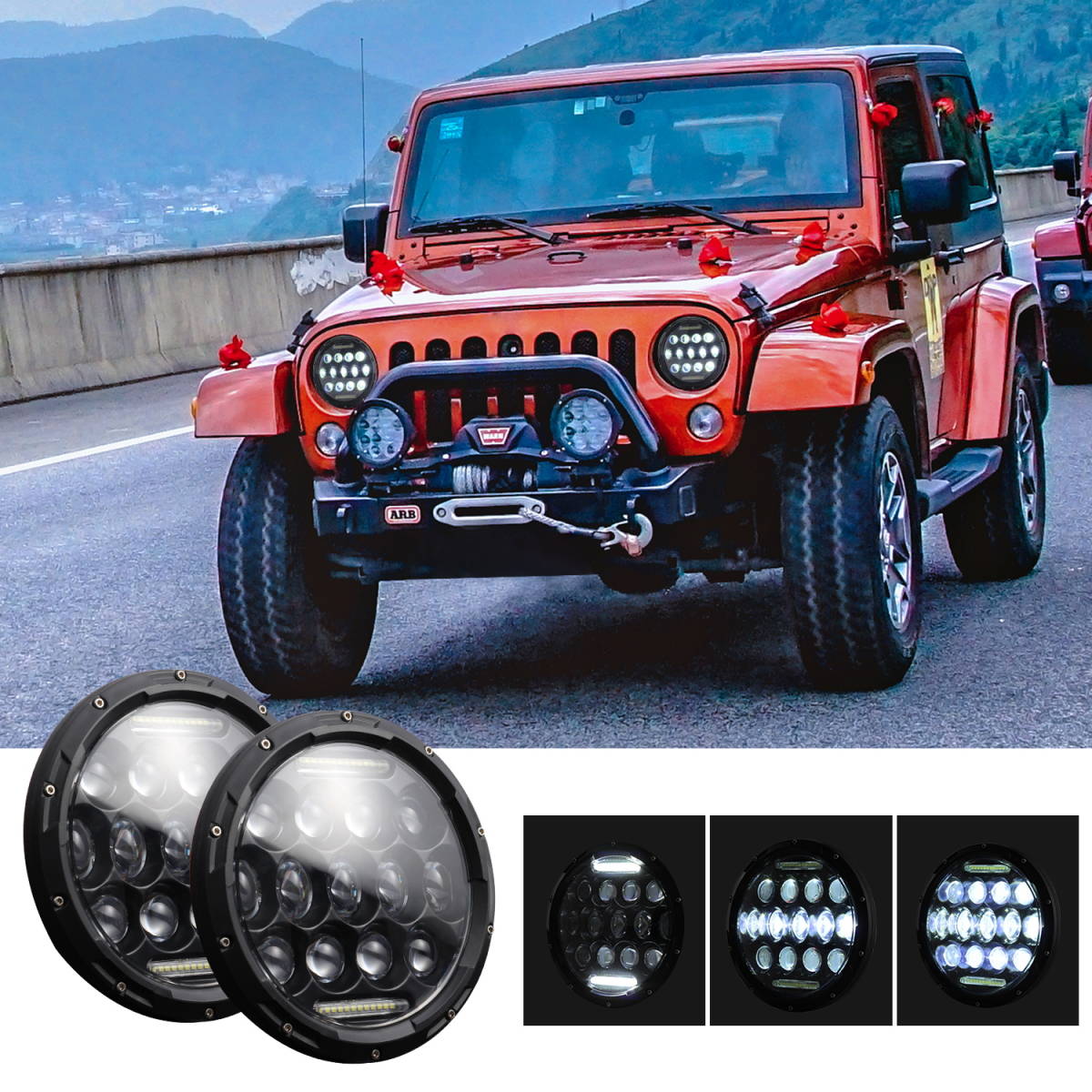 7インチ ヘッドライト LED ジープラングラー ヘッドライト Hi・Lo
