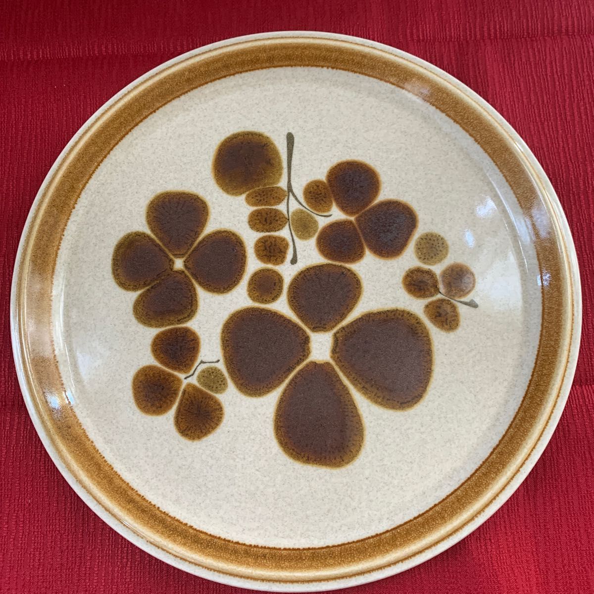 mikasa stone 大皿　３２cm ミカサ　ビンテージ　アンティーク　四つ葉のクローバー柄　プレート　平皿　丸皿